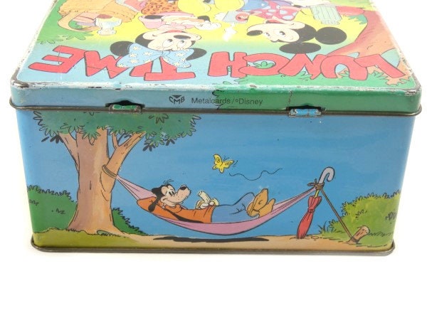Vintage Mickey Mouse and Minnie Mouse Tin Box Lunchbox