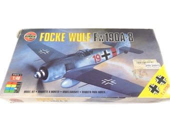 Vintage Focke Wulf Fw190A-8 Airfix 1:48 Model Kit Plane Building Kit