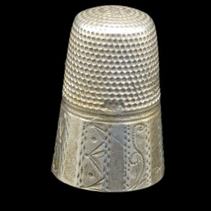 Sterling Silver 925 Thimble German Silver Thimble - Collector Thimble Size 10 Silver thimble - Star Marked Thimble