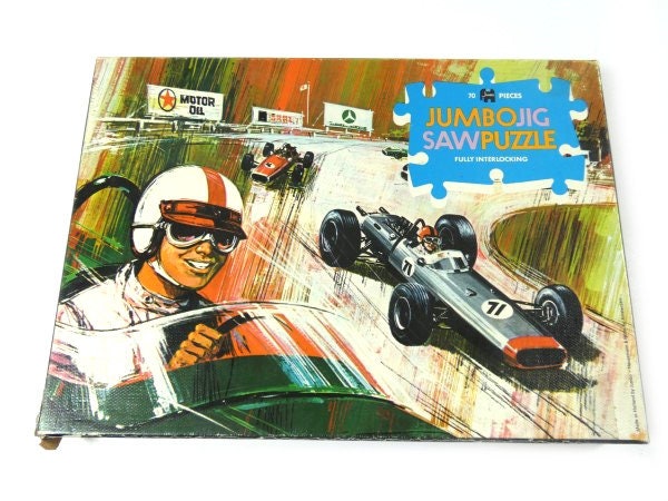 1 Vintage Race Car Formula 1 Puzzle Jigsaw Puzzle Car Racing - Etsy