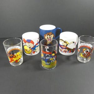 1 taza o vaso vintage de los Looney Tunes Vaso para beber Vaso de dibujos animados Warner Bros. Tasmanian Devil