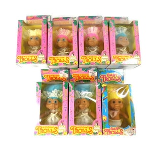 1 Vintage Wedding Troll lub Baby Troll firmy Toy N' Things Good Luck Troll Nowy w opakowaniu