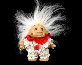1 Troll pagliaccio vintage Thomas Dam Troll 1986 Vintage Girl Troll