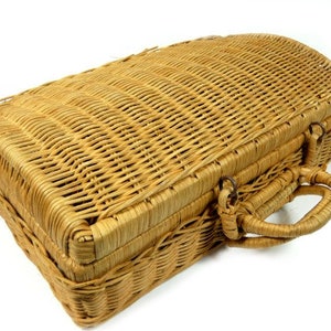 Vintage Wicker Handbag Vintage Wicker Bag Storage Bag Retro Wicker Handbag Travel Bag