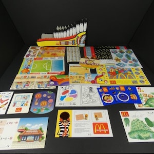 22 Vintage Unused McDonald's Give Away Paper Toys