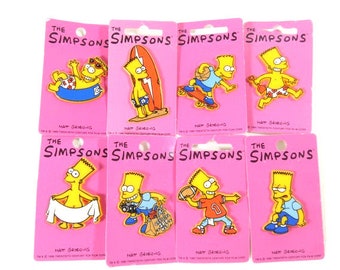 Pin vintage de Bart Simpson, insignia de botón, pin de Los Simpson, 1990