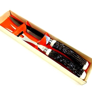 Vintage Stainless Steel Carving Set In Original Packaging Vintage Retro Design Knife And Fork