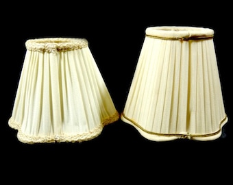 1 Vintage Off White Yellow Beige Lampshades Beautiful Elegant Lamp Shades Fabric Lamp Shades Clip On Lamp Shades