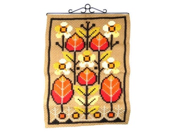 Vintage Flowers Wall Tapestry With Metal Hanger Unique Tapestry Flower Floral Design