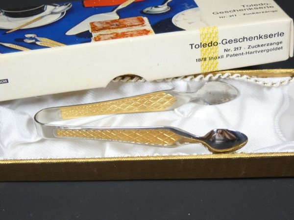 Vintage Sugar Cube Tongs Wirths Bestecke Germany Vintage German Design In Original Box West Germany
