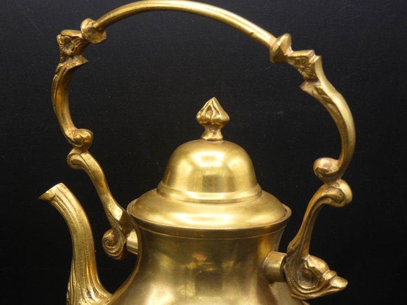 Vintage Brass Teapot On A Stand Teapot Warmer Beautiful Ornate Etsy