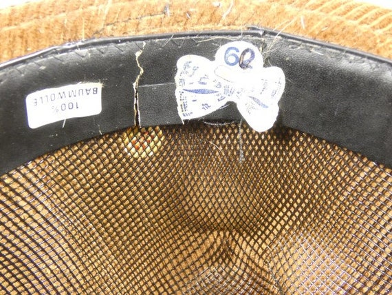 Vintage Brown German Corduroy Hat Fedora Hat Vint… - image 4