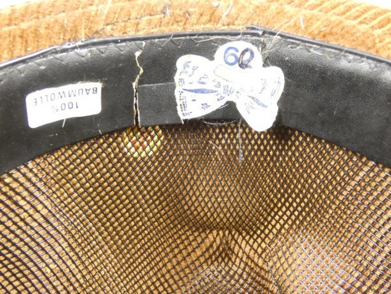 Vintage Brown German Corduroy Hat Fedora Hat Vintage Retro Design Gift For Him image 4