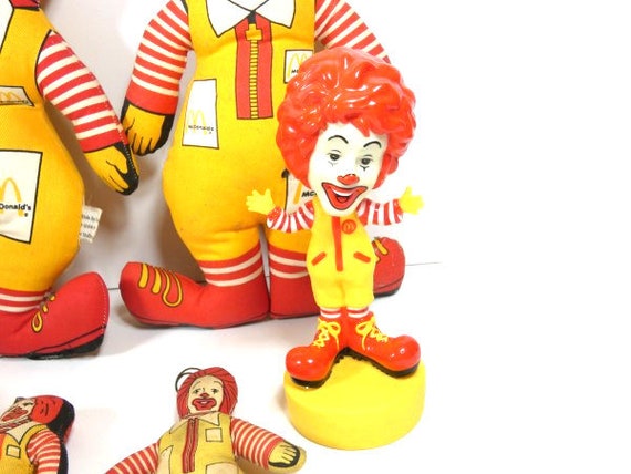 1 Vintage Ronald Mcdonald Toy Figurine Stuffed Plush Bobble Head