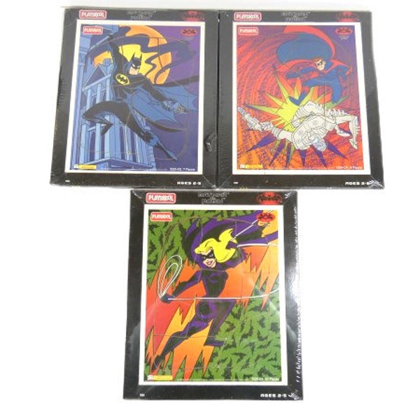 1 vintage verzegelde Batman Playskool puzzel 1997 DC Comics Batman Robin of Batgirl