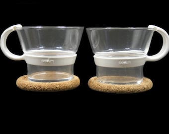 2 Vintage Bodum Tea Glasses Set of 2 Vintage Swiss Design Danish Design Tea Glasses Danish