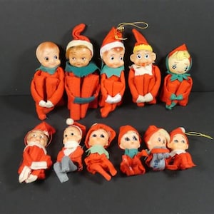 1 Vintage Christmas Elf Knee Hugger Pixie Scandinavian Elf Nordic Christmas Danish Design Christmas Decoration Nr 3