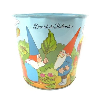 Rare Vintage David The Gnome Trashcan Trash Can Rien Poortvliet 1988 Dutch Design