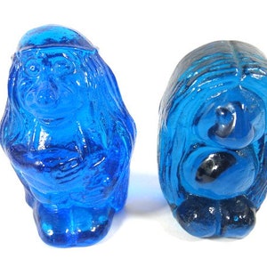1 Vintage Glass Troll Blue John Bauer Style Bergdala Style Glass Troll  Swedish Design Glass Scandinavian Troll