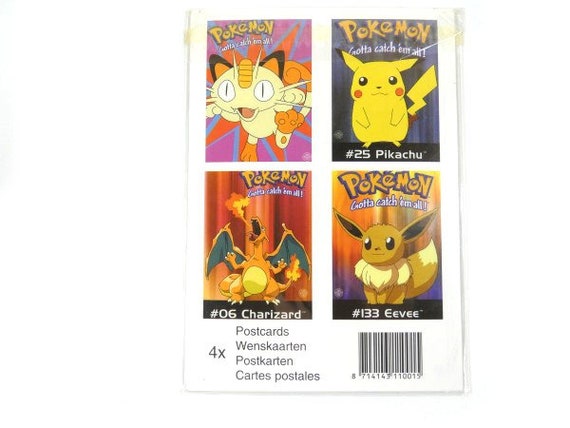 Vintage Pokmon Postcard Set of 4 Cards Pokemon Cards 2000 - Etsy