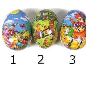 1 Vintage Big 7 Inch Paper Mache Easter Egg Candy Container Easter Ornament German Design
