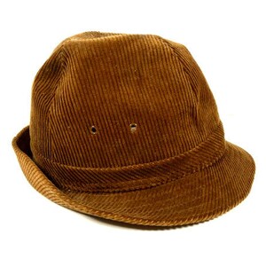 Vintage Brown German Corduroy Hat Fedora Hat Vintage Retro Design Gift For Him image 5