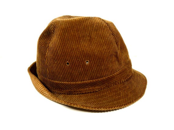 Vintage Brown German Corduroy Hat Fedora Hat Vint… - image 5