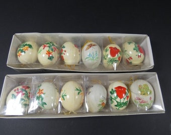 6 Hand Painted Easter Eggs Vintage Easter Eggs Beautiful Handpainted Easter Eggs Flower Easter Eggs