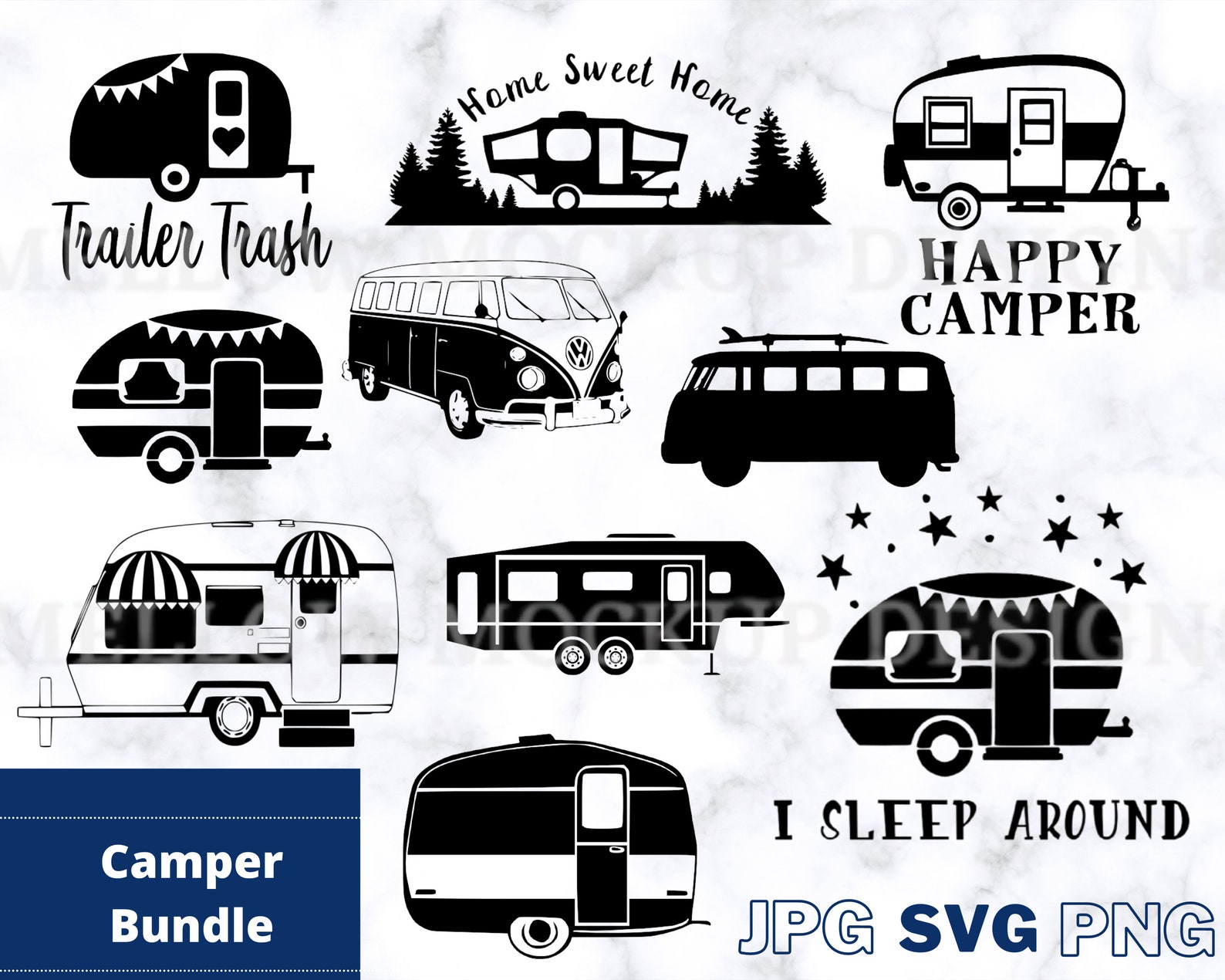 Camper Bundle Cut Files and Printables | Etsy