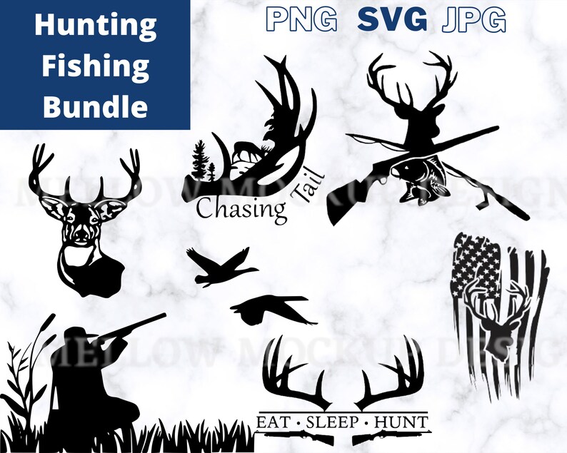 Download Hunting And Fishing Cut File And Printable Bundle For Cricut Silhouette Clip Art Art Collectibles