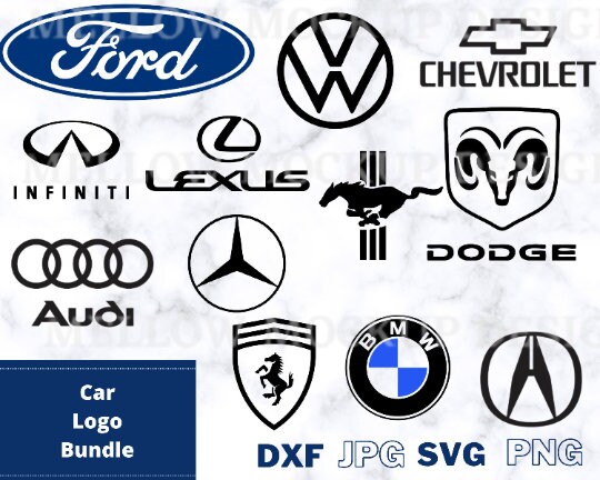 Car Logo Bundle; Cut Files and Printables
