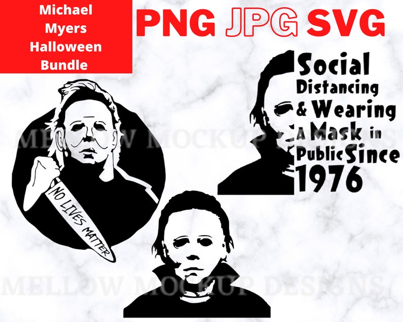 Download Michael Myers Halloween Triple Pack Cut Files For Cricut Silhouette Clip Art Art Collectibles