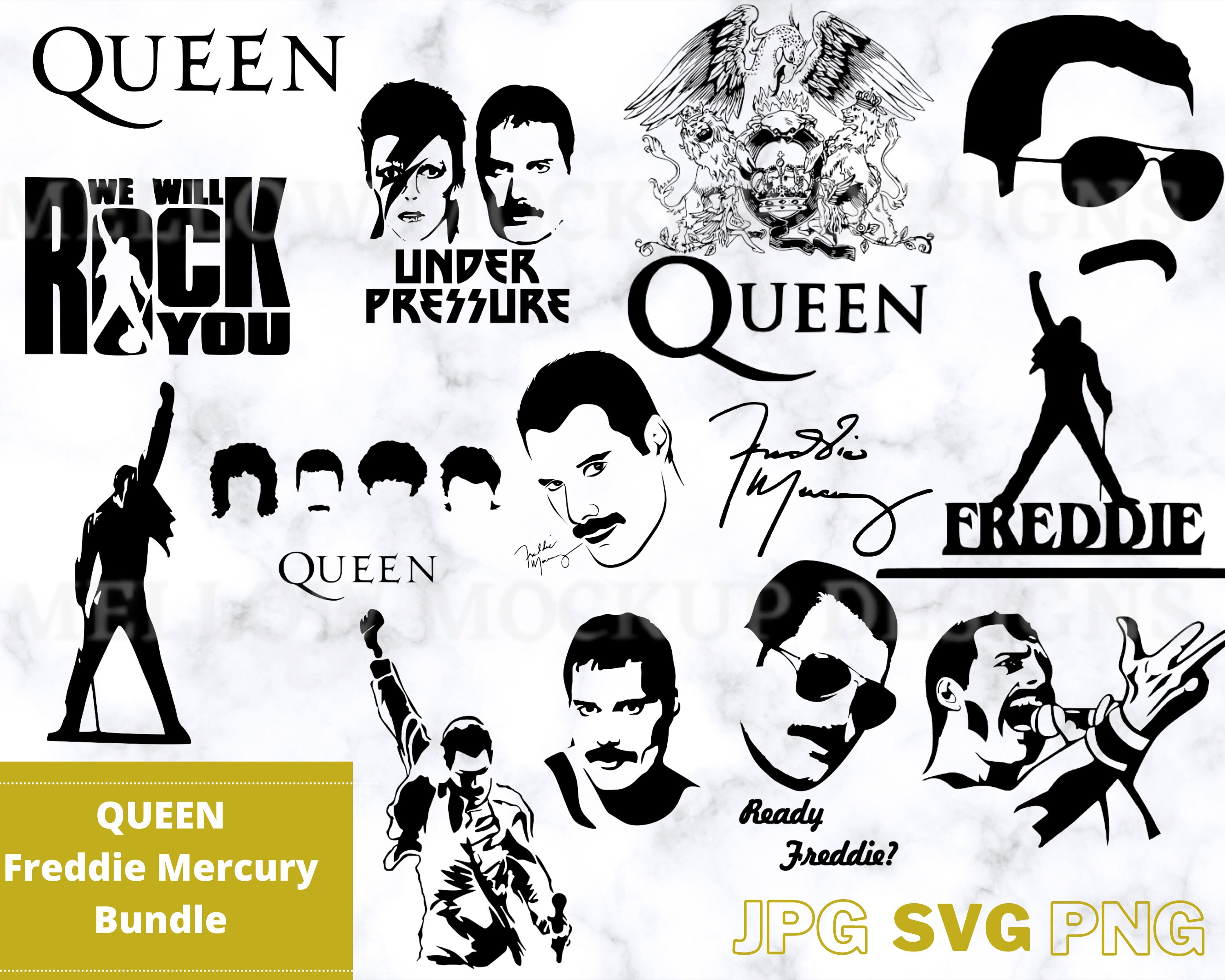 Queen Freddie Mercury Bundle Pack Cut Files and Printables