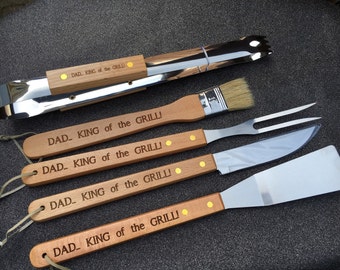 Personalised Father's Day gift engraved barbecue grill set (bbq) perfect for the people who have everything bbq set
