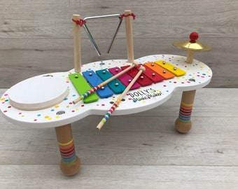Music table personalised with message of your choice - Christening gift - Birthday gift - xylophone - children's music set