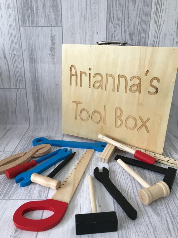Personalised wooden childrens tool box Etsy
