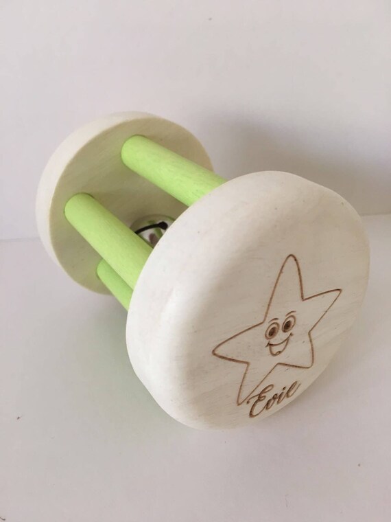 personalised wooden rattle