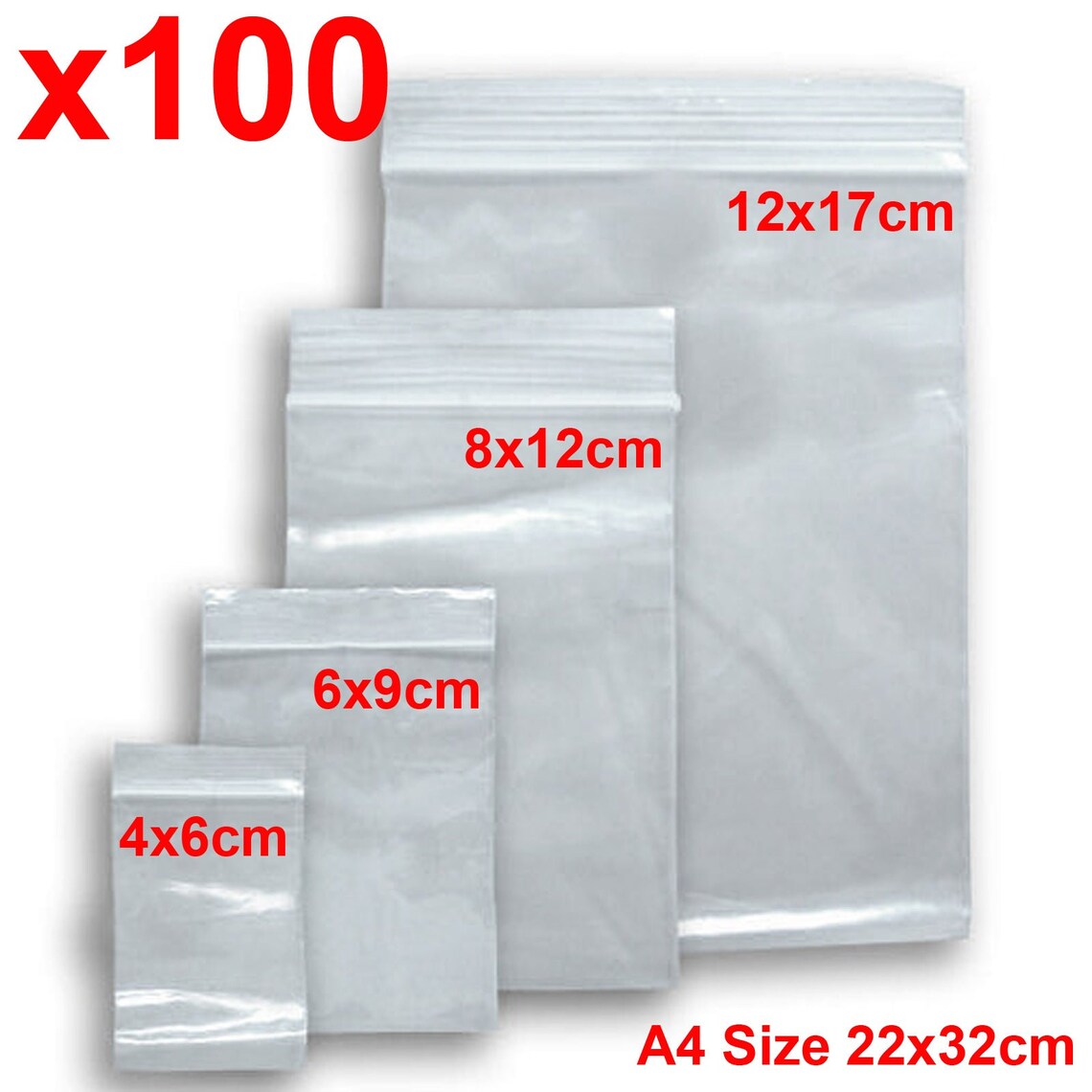 100 Resealable Reusable Zip Lock Ziplock Self Seal Cello Clear Etsy