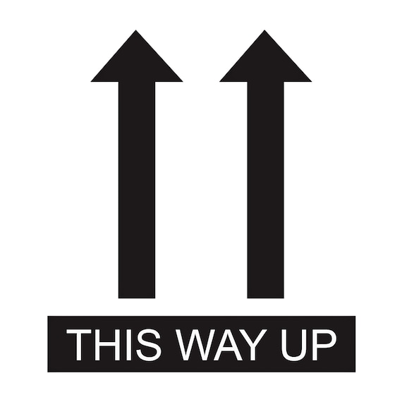 This way up sticker