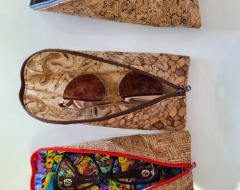 Pencil case / glasses case made of cork - self-sewn - various designs