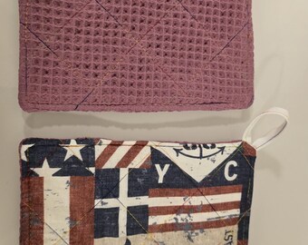 Potholders sewn by hand, various designs
