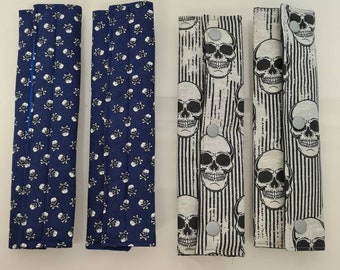 Cotton seatbelt pads, individually and hand-sewn