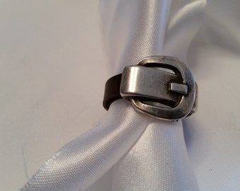Leather ring with ZAMAK belt buckle LR5-01