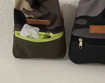 Treat bag with compartment for poop bags - Handmade - various designs