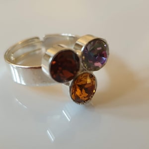 Ring mit Swarovski Elements in verschiedenen Farben Bild 1