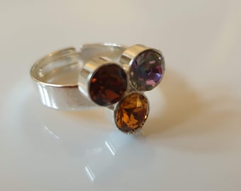Ring with Swarovski Elements in different colors