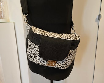 Waist/Crossbody Bag with Flap, individually and handmade