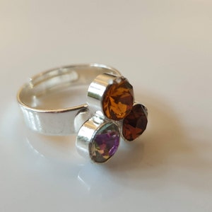 Ring mit Swarovski Elements in verschiedenen Farben Bild 2