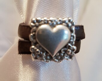 Lederring mit ZAMAK Ringperle LR5-08