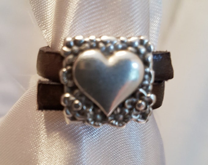 Lederring mit ZAMAK Ringperle LR5-08
